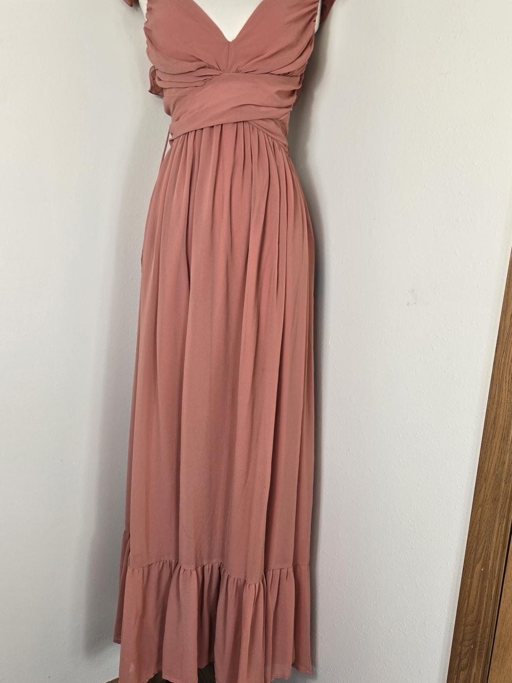 Lulu's Coral Ruffled-Strap Maxi Dress - Picture 2 of 4